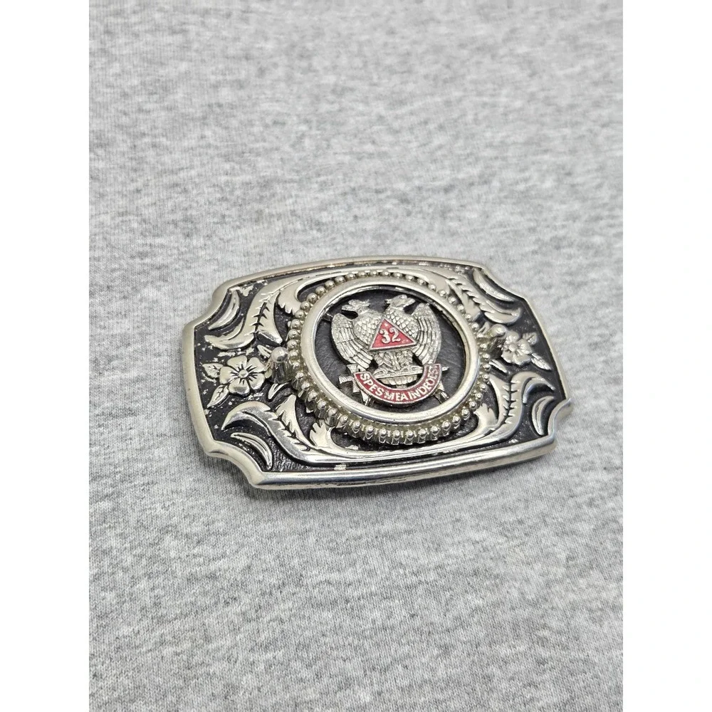 Vintage Masonic 32nd Degree Freemasonry Badge Belt Buckle Scottish Rite